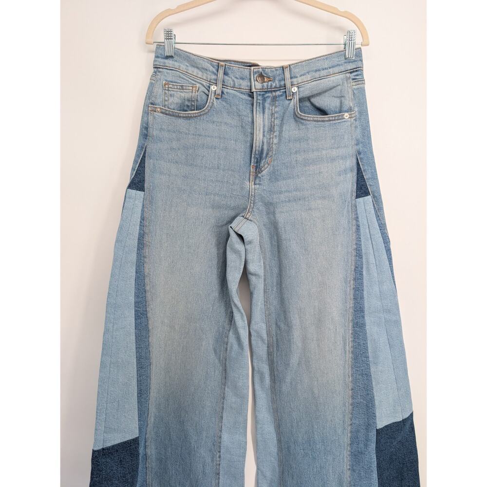 NWT Veronica Beard Vicki Patchwork Wide-Leg Jean Sz 28 Wanderer Undone #9M511 - Picture 5 of 12